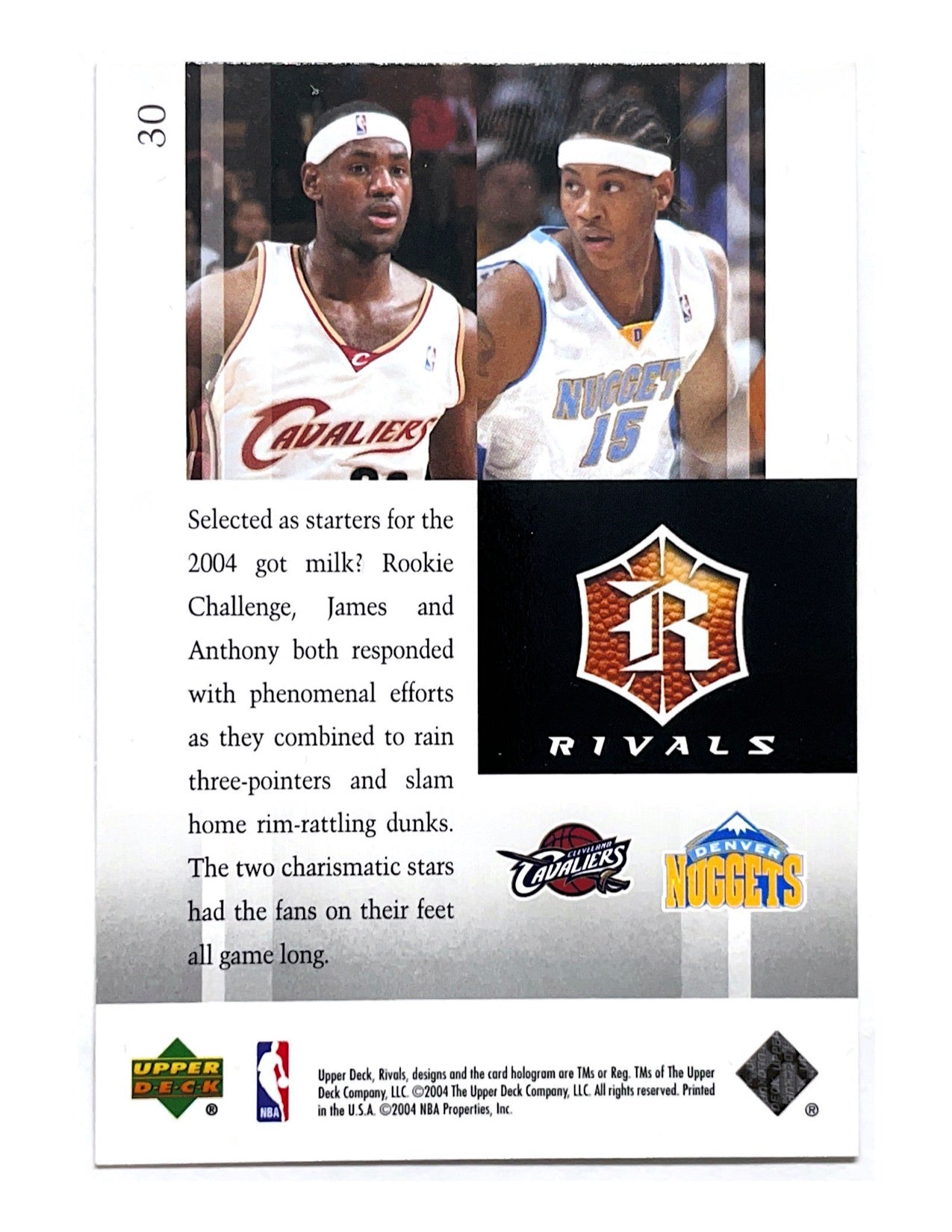 Lebron James/Carmelo Anthony 2004-05 Upper Deck Rivals #30
