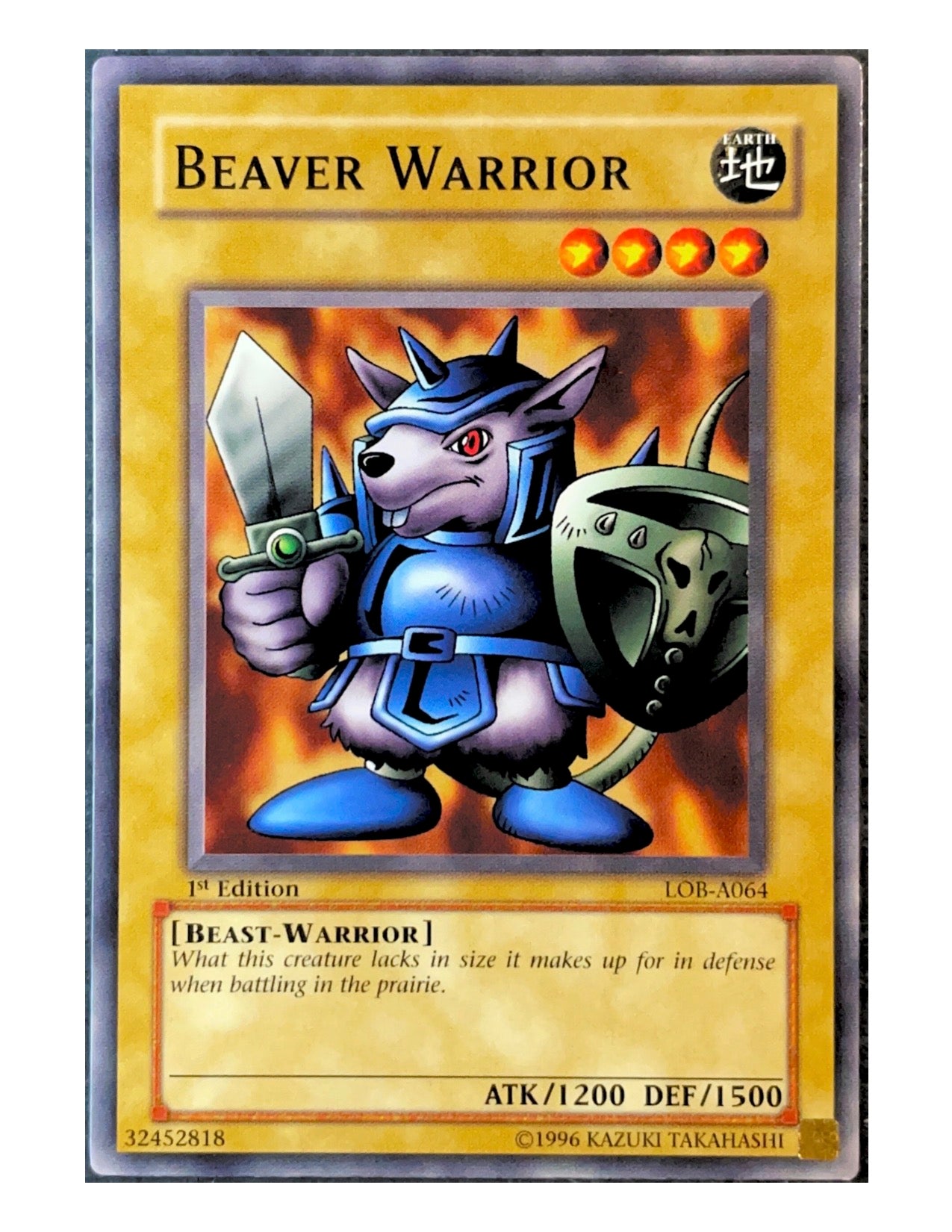 Beaver Warrior LOB-A064 Common - 1st Edition