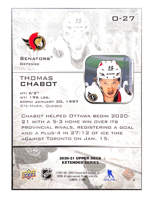 Thomas Chabot 2020-21 Upper Deck Extended Series Ovation #O-27