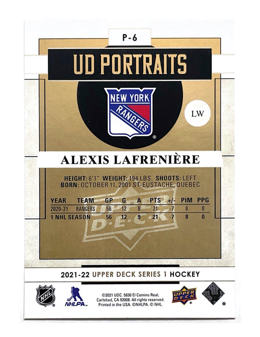 Alexis Lafreniere 2021-22 Upper Deck Series 1 UD Portraits #P-6