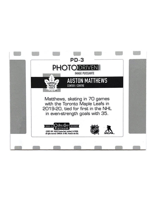 Auston Matthews 2020-21 O-Pee-Chee Platinum Photo Driven #PD-3