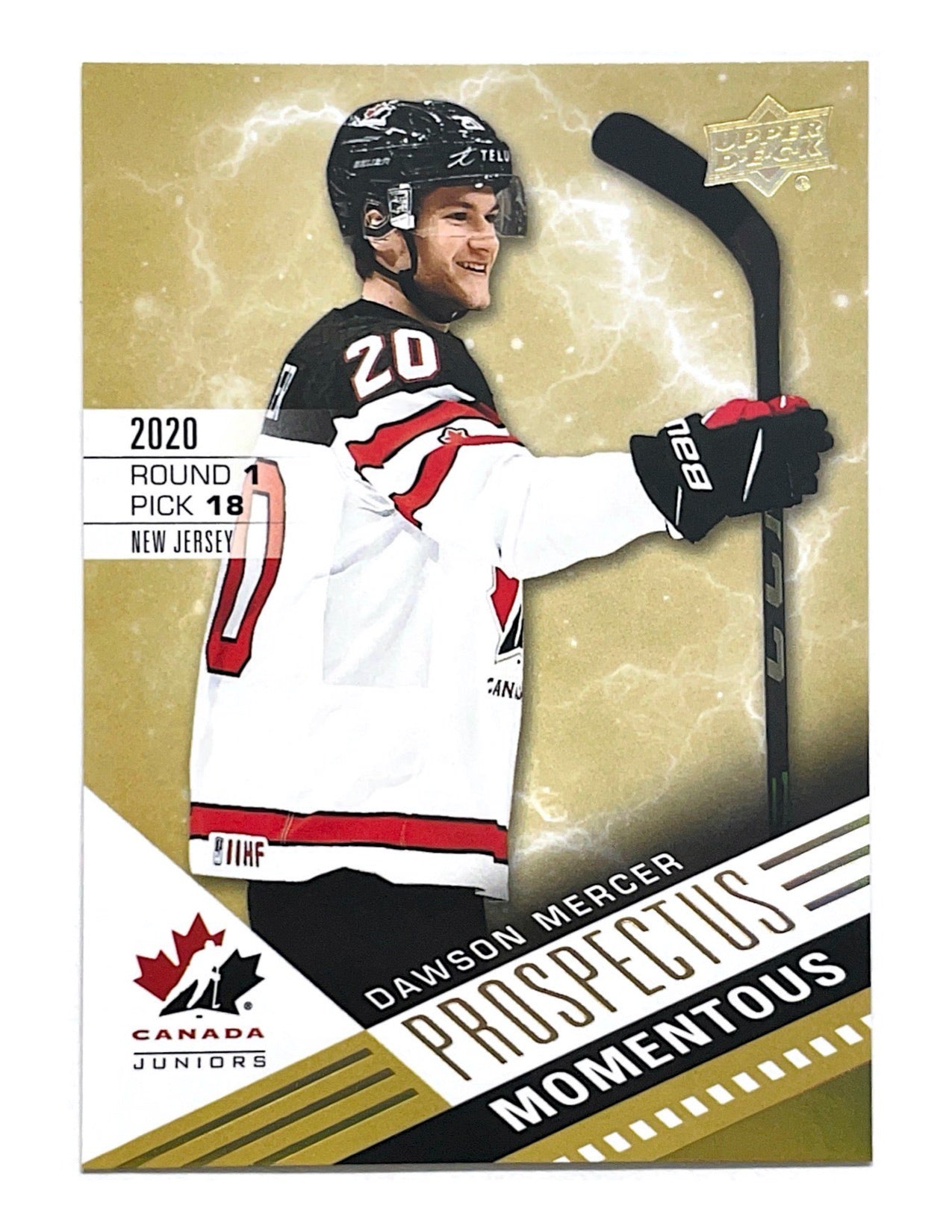 Dawson Mercer 2020-21 Upper Deck Team Canada Juniors Prospectus Momentous #PM-4