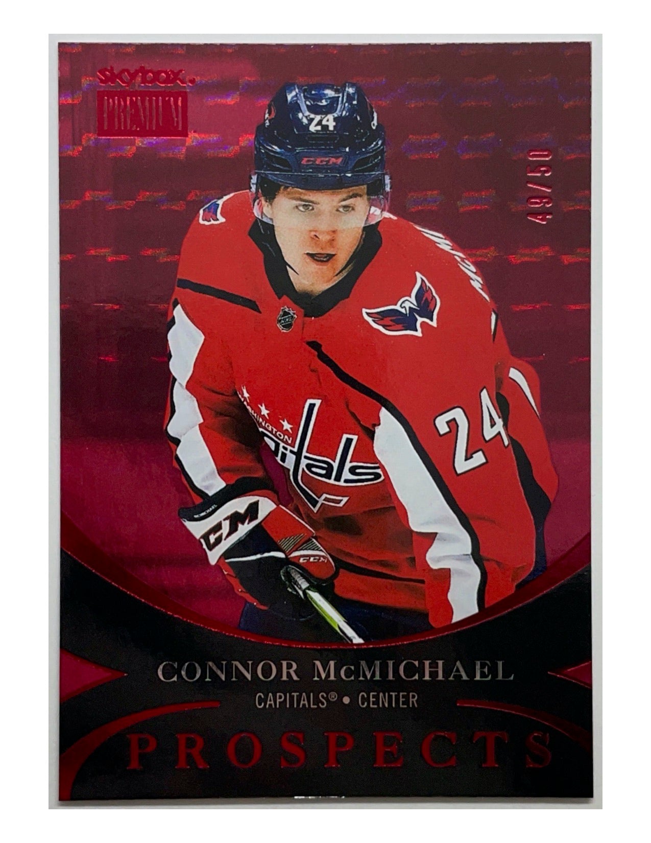 Connor McMichael 2020-21 Upper Deck Skybox Metal Universe Prospects Star Rubies #PP-43 - 49/50