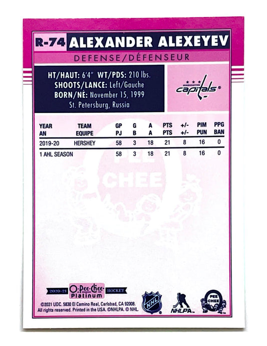 Alexander Alexeyev 2020-21 O-Pee-Chee Platinum Retro Rookie #R-74