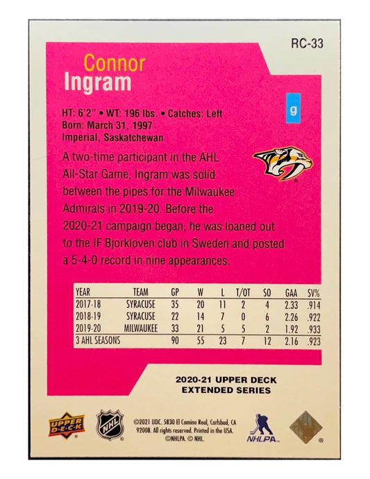 Connor Ingram 2020-21 Upper Deck Extended Series Rookie Class #RC-33