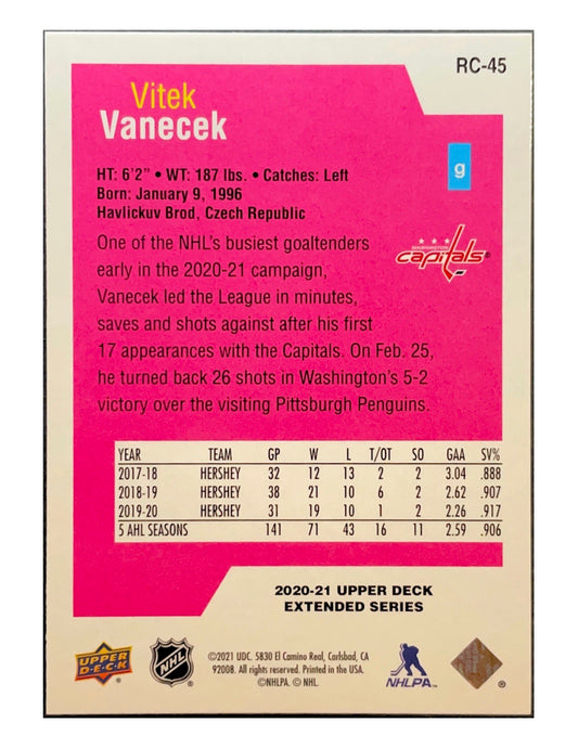 Vitek Vanecek 2020-21 Upper Deck Extended Series Rookie Class #RC-45