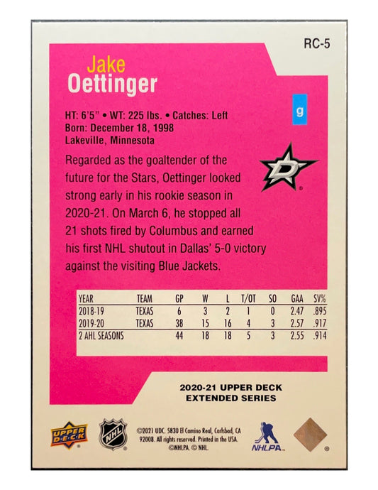 Jake Oettinger 2020-21 Upper Deck Extended Series Rookie Class #RC-5