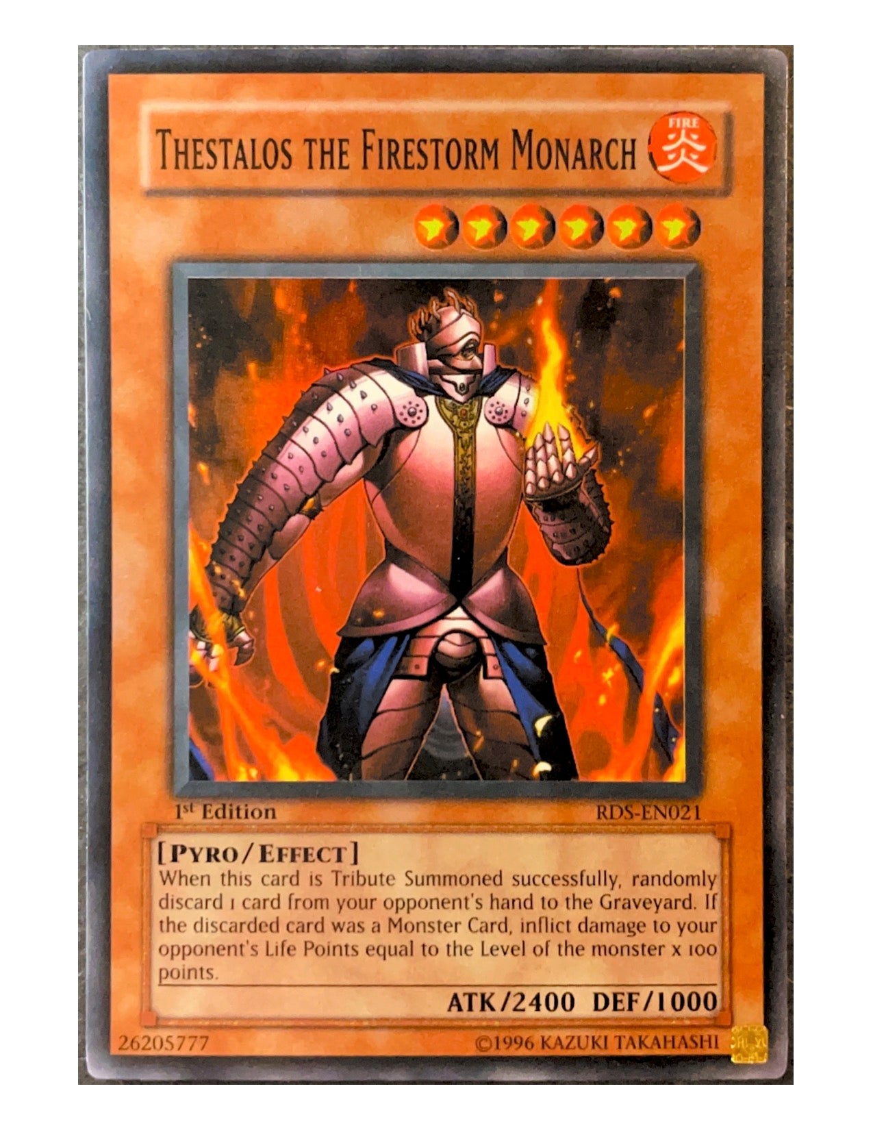 Thestalos The Firestorm Monarch RDS-EN021 Super Rare - 1st Edition