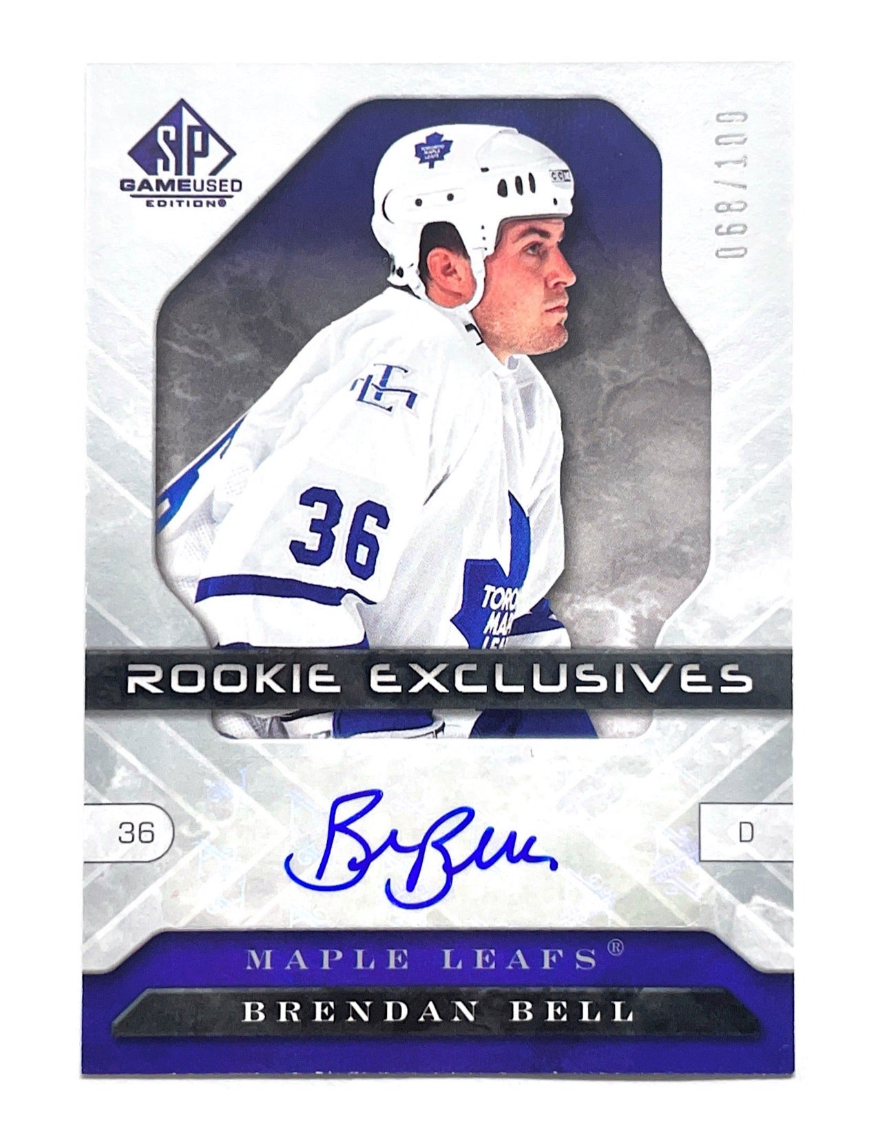 Brendan Bell 2006-07 Upper Deck SP Game Used Rookie Exclusives Autograph #RE-BB - 068/100