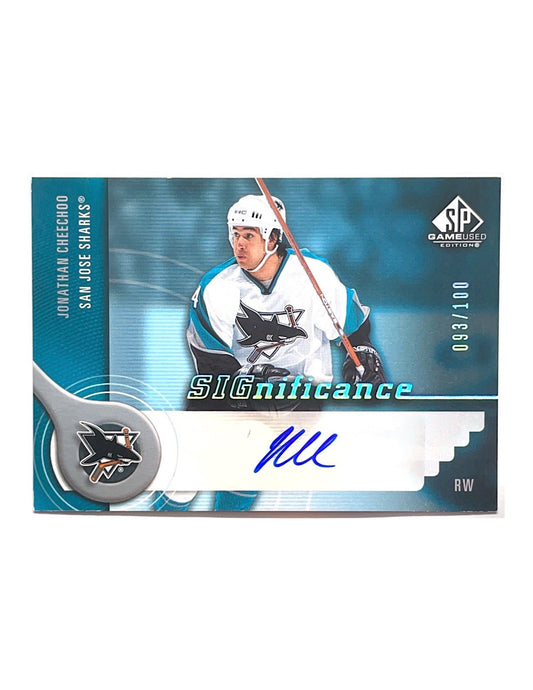 Jonathan Cheechoo 2005-06 Upper Deck SP Game Used SIGnificance Autograph #S-JC - 093/100