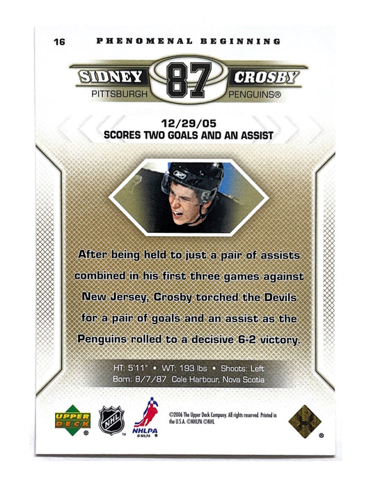 Sidney Crosby 2005-06 Upper Deck Phenomenal Beginning #16