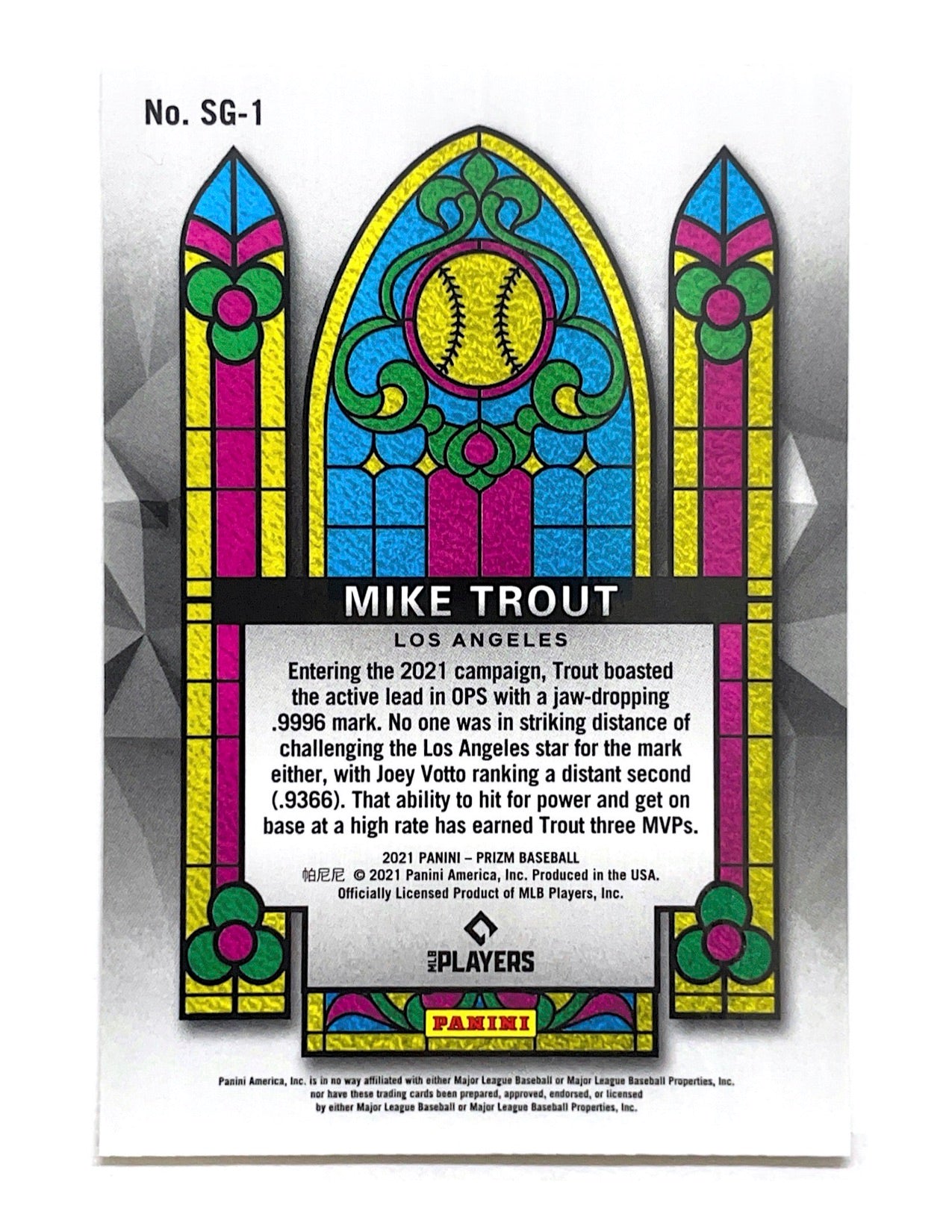 Mike Trout 2021 Panini Prizm Stain Glass #SG-1