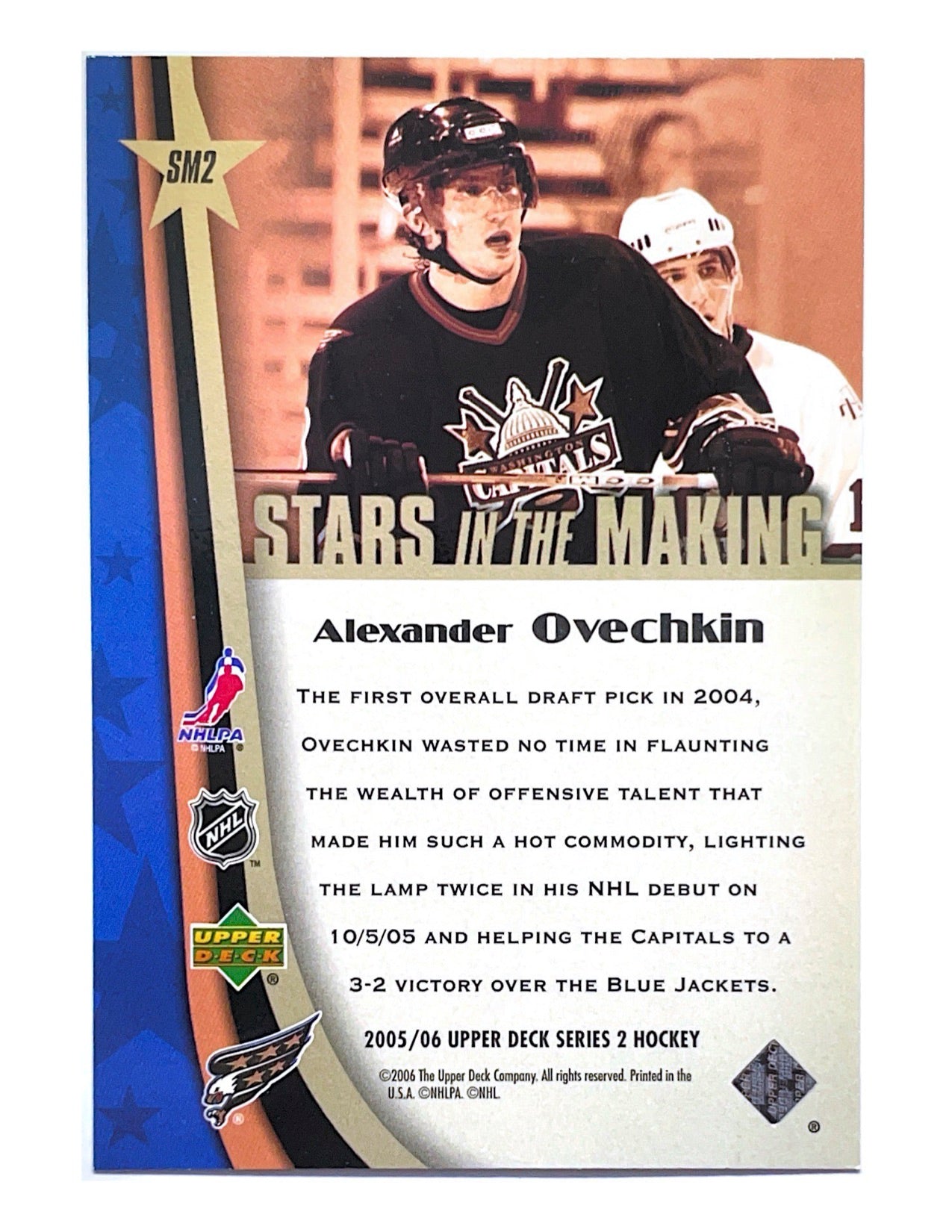 Alexander Ovechkin 2005-06 Upper Deck Series 2 Stars In The Making #SM2