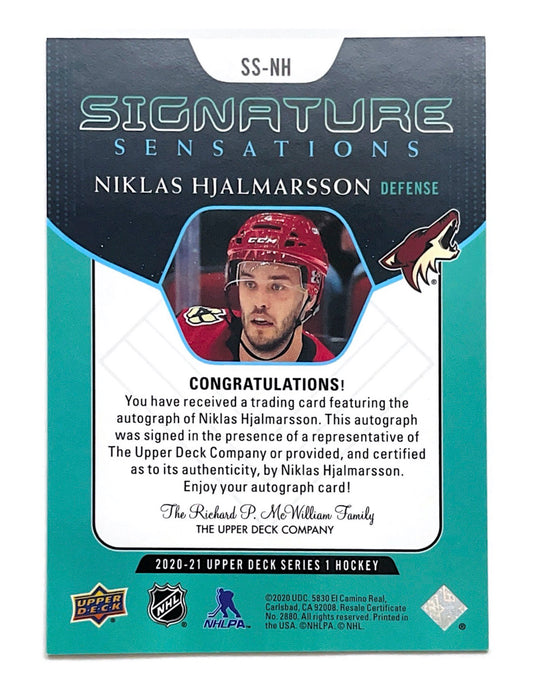Niklas Hjalmarsson 2020-21 Upper Deck Series 1 Signature Sensations #SS-NH