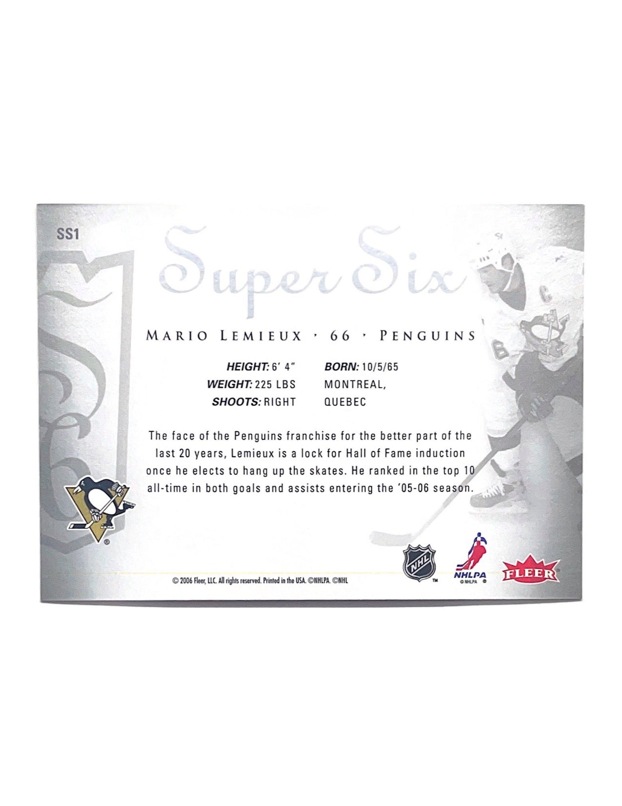 Mario Lemieux 2005-06 Upper Deck Fleer Ultra Super Six #SS1