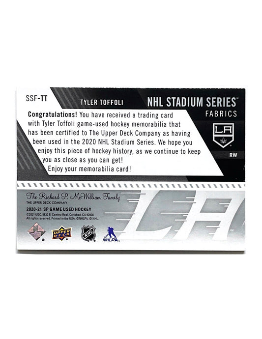 Tyler Toffoli 2020-21 Upper Deck SP Game Used NHL Stadium Series Fabrics #SSF-TT