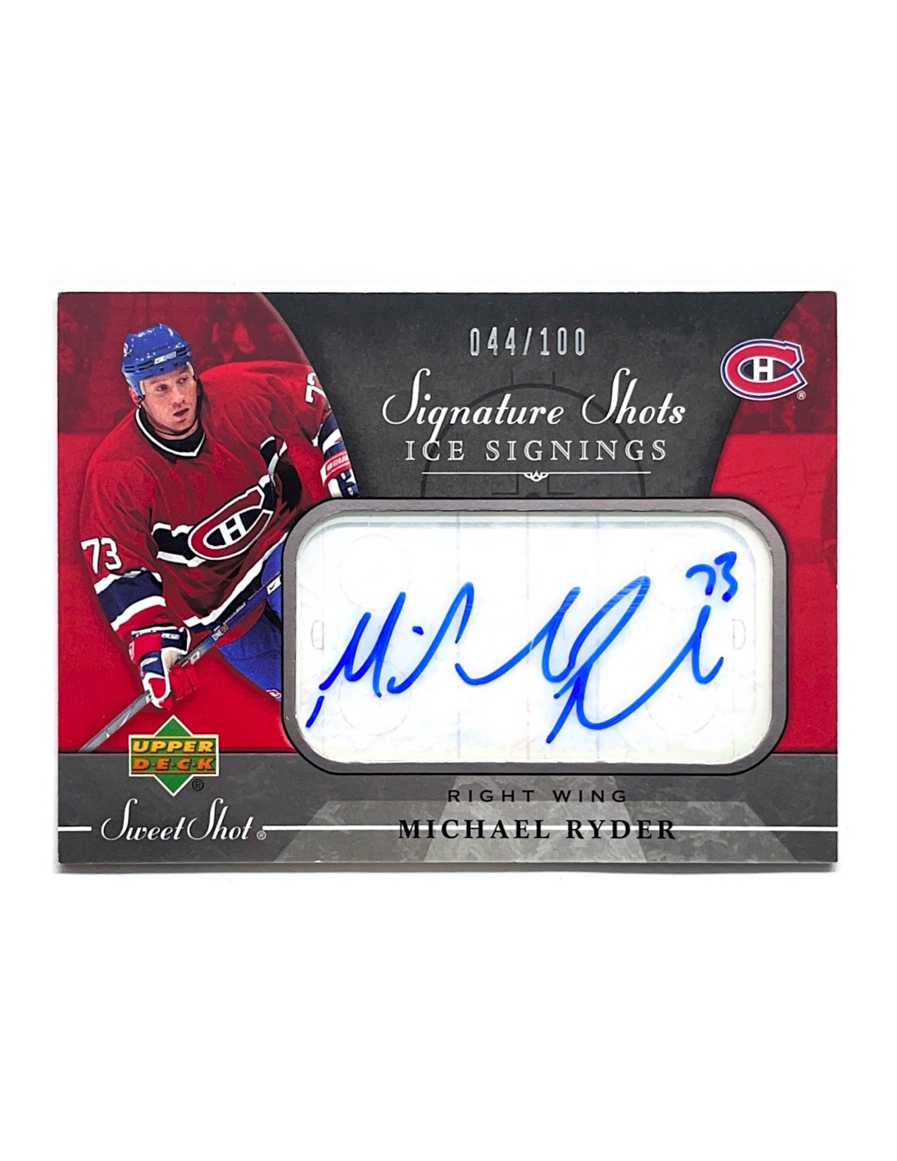 Michael Ryder 2006-07 Upper Deck Sweet Shot Signature Shots Ice Signings Autograph #SSI-MR - 044/100