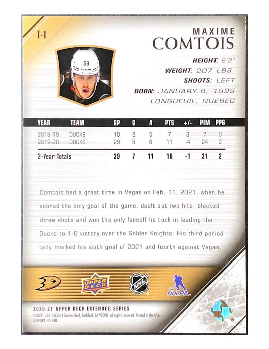Maxime Comtois 2020-21 Upper Deck Extended Series Tribute #T-1