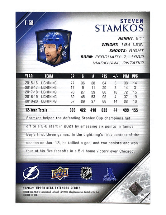 Steven Stamkos 2020-21 Upper Deck Extended Series Tribute #T-58