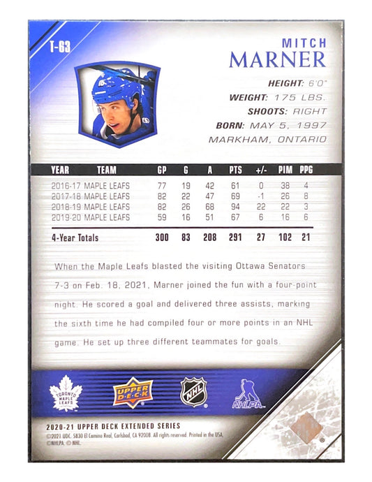 Mitch Marner 2020-21 Upper Deck Extended Series Tribute #T-63