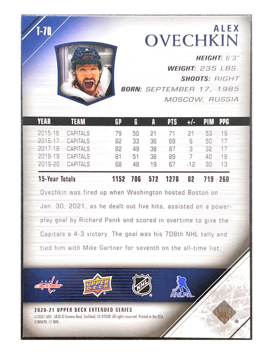 Alex Ovechkin 2020-21 Upper Deck Extended Series Tribute #T-70