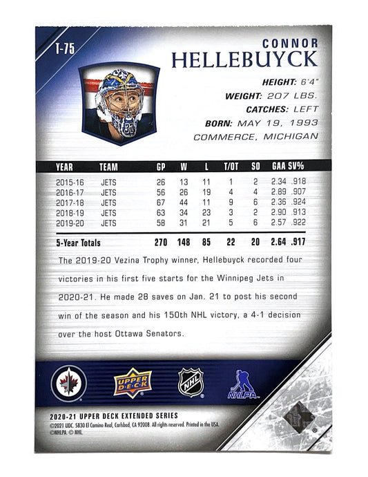 Connor Hellebuyck 2020-21 Upper Deck Extended Series Tribute #T-75