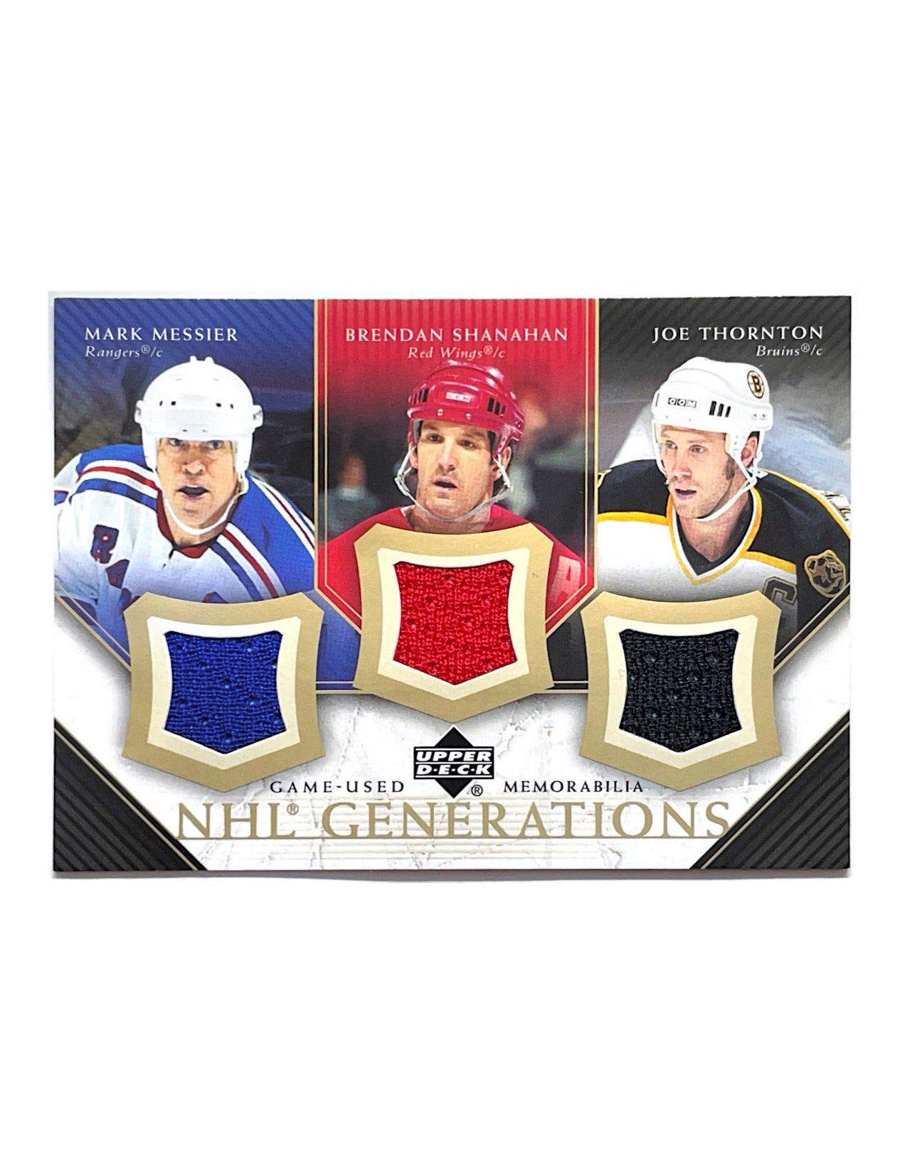 Mark Messier/Brendan Shanahan/Joe Thornton 2005-06 Upper Deck Series 1 NHL Generation Triple Jersey #T-MST