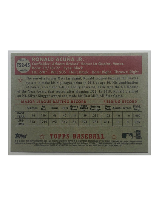 Ronald Acuna Jr. 2021 Topps Tribute #T52-45