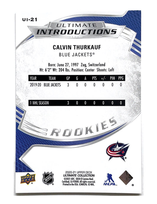 Calvin Thurkauf 2020-21 Upper Deck Ultimate Collection Ultimate Introductions #UI-21