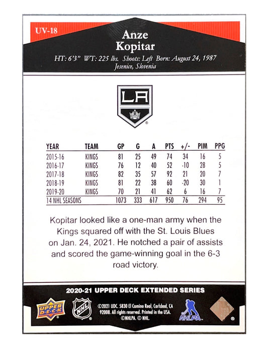 Anze Kopitar 2020-21 Upper Deck Extended Series Ultimate Victory #UV-18