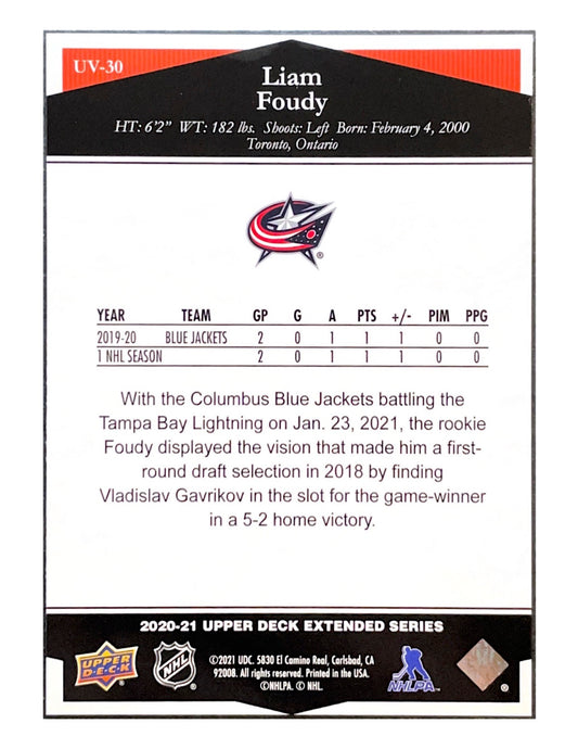 Liam Foudy 2020-21 Upper Deck Extended Series Ultimate Victory Rookie #UV-30