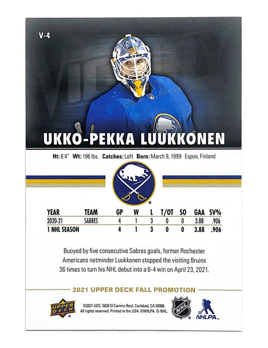 Ukko-Pekka Luukkonen 2020-21 Upper Deck Fall Promotion Victory Rookie #V-4