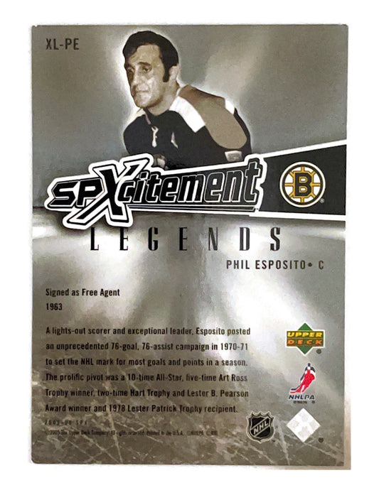 Phil Esposito 2005-06 Upper Deck SPX SPXcitement Legends #XL-PE - 264/499