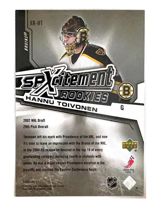 Hannu Toivonen 2005-06 Upper Deck SPX SPXcitement Rookies #XR-HT - 814/999