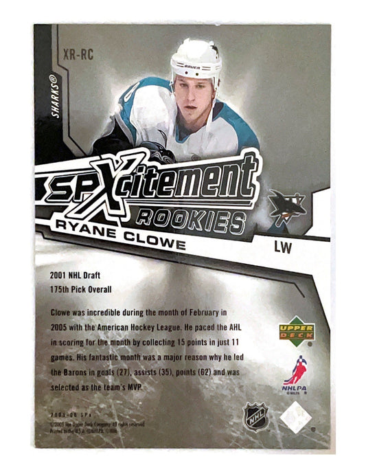 Ryane Clowe 2005-06 Upper Deck SPX SPXcitement Rookies #XR-RC - 550/999